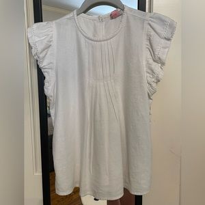 hinge linen blend top size xs